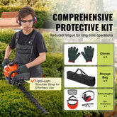 23.2in 26cc 2 Cycle Gas Hedge Trimmer Dual Sided Blade Handheld Trimmer with 180 Degree Adjustable Head for Shrubs and Low Bushes